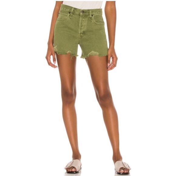 Free People Makai Cut Off Shorts in Olive Green Size 27 - Picture 9 of 13